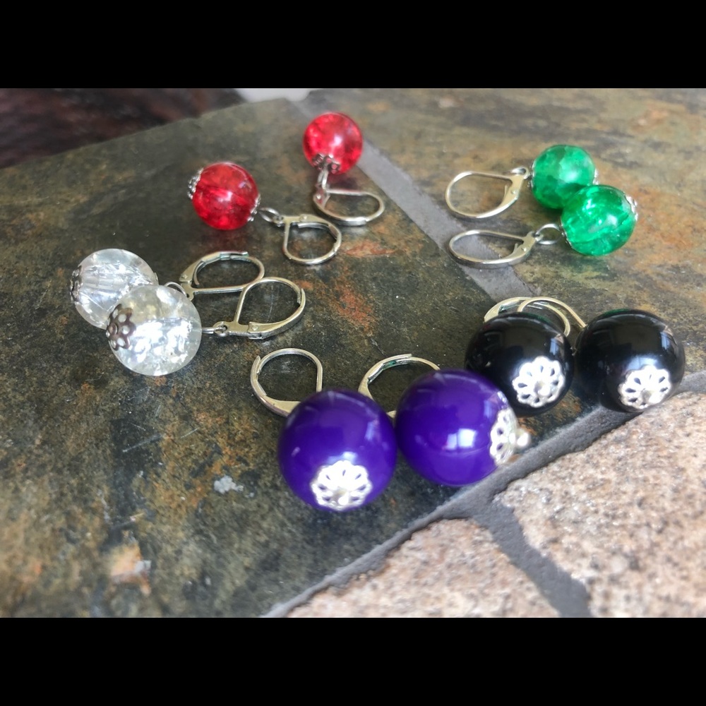 Lever back bead earring set from QVC.